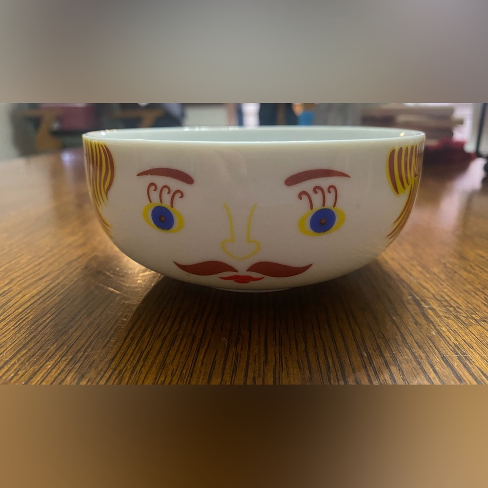 Seymour Mann Inc. Ceramic Good Morning to You Face Bowl Whimsical Vintage 1970s